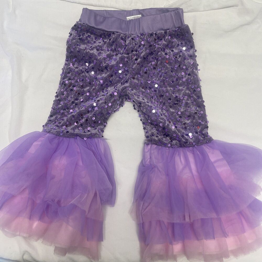 Toddler 12-18M Ruffled Glitter Flare Tule Bell Bottom Costume Halloween Costumes